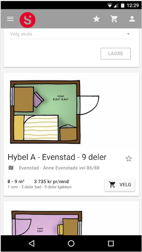 Android application SINN Studentbolig screenshort