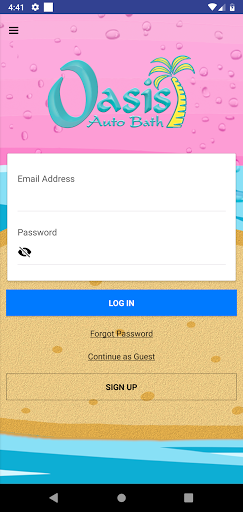 Android application Oasis Auto Bath screenshort