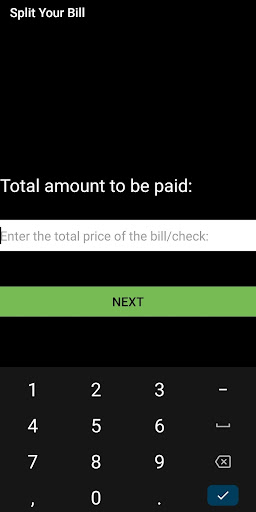 Android application Bill/Check Splitter - Share yo screenshort