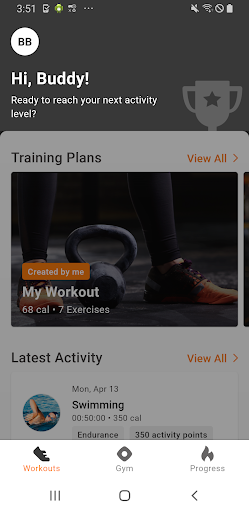Android application Movado's FitClub screenshort