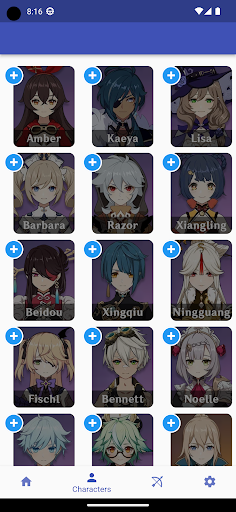 Android application Genshin Impact Building Tool screenshort