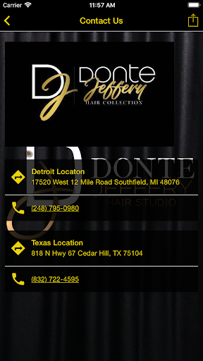Android application Donte Jeffery Hair Studio screenshort