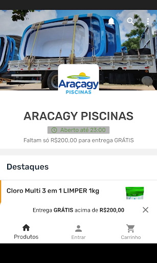 Android application ARACAGY PISCINAS screenshort