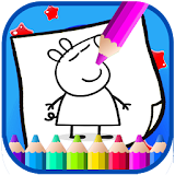 Art peppa Coloring Page Pig Cartoon icon