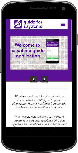 Android application Guide for Sayat.Me screenshort