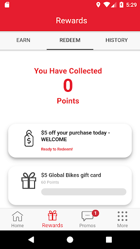 Global Bikes Rewards Screen 2