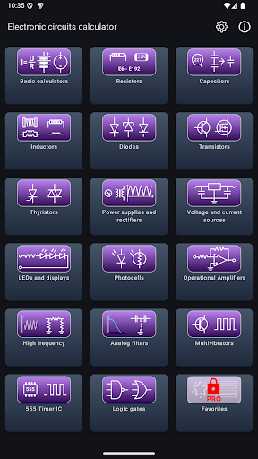 Electronic circuits calculator screenshot 16