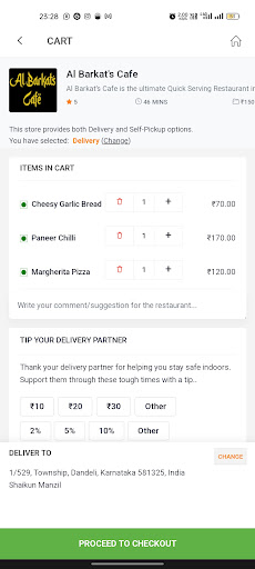 Dandeli Fresh - Order Food Screen 2