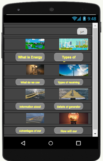 Android application Energy Hub screenshort