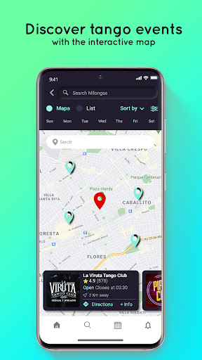 TangoApp: Tango, Milongas Screen 2