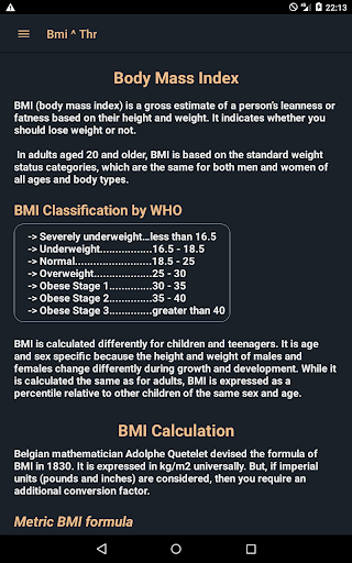 BMI and THR Calculator