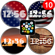 USA Flags watch face theme pack for Bubble Clouds