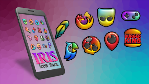Iris Dark Flat 3D Icon Packのおすすめ画像3