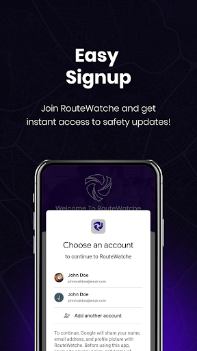 Android application RouteWatche screenshort