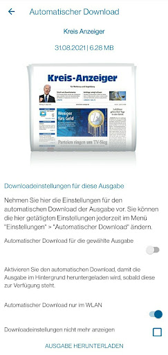 Android application Kreis-Anzeiger & LA/OZ ePaper screenshort