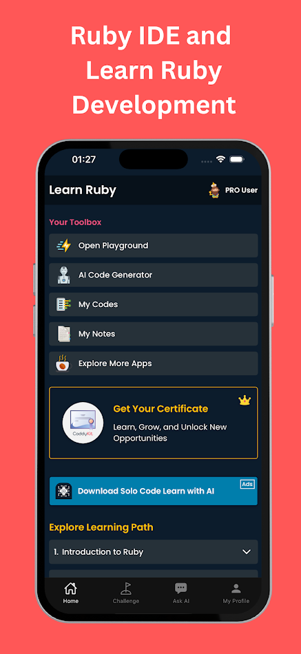 #7. Learn Ruby & Ruby Compiler/IDE (Android) Bởi: MEHMET CANKER