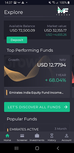 Android application MF TRADER screenshort