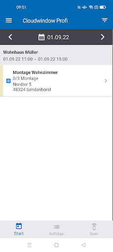 Android application Cloudwindow - Profi screenshort