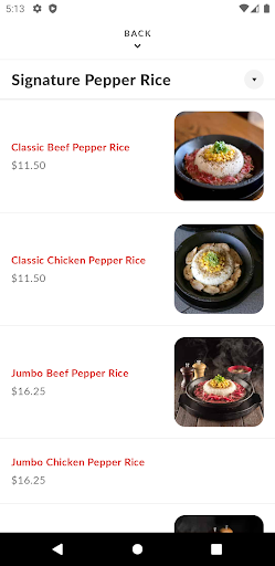 Pepper Lunch Screen 3