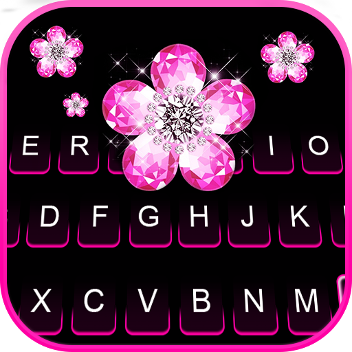 Diamond Pink Flower Keyboard B logo