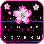 Cover Image of Download Diamond Pink Flower Keyboard B  APK