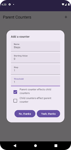 Advance Counter Screen 2