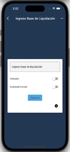 Android application Calculadora Perjuicios screenshort