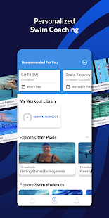 MySwimPro: Zrzut ekranu aplikacji do treningu pływackiego