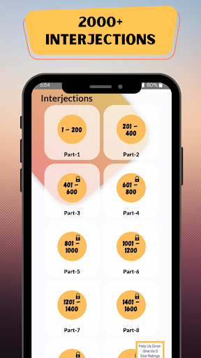 Android application 2000+ Interjection screenshort