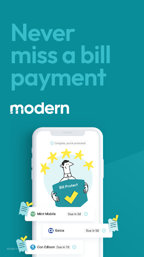 Android application Modern - Never miss a bill screenshort