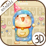 Birthday Blue Cat Theme&Emoji Keyboard icon