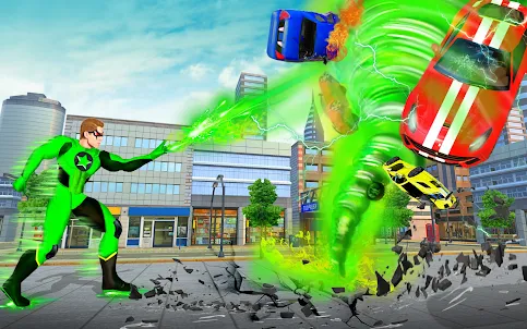 Police Green Sticky Robot Hero