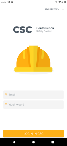 Android application CSC: Werfveiligheid in de hand screenshort
