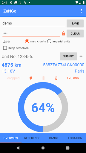 Android application Zer0 Electric Motorcycles App screenshort