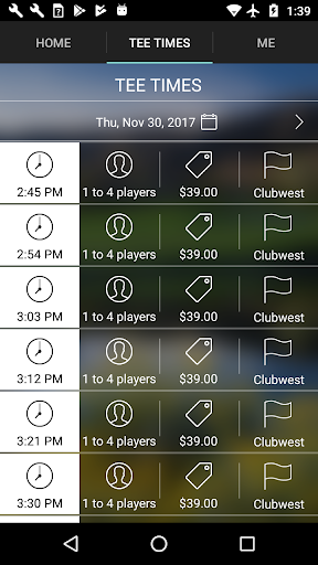 Club West Golf Club Tee Times Screen 3