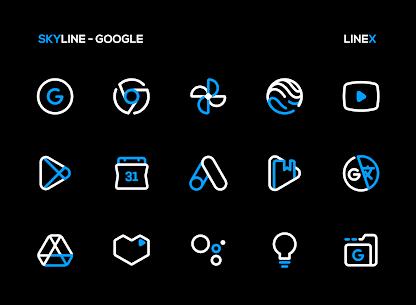 SkyLine Icon Pack : LineX Blue 5.1 3