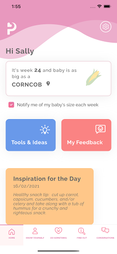 Android application Positively Pregnant screenshort