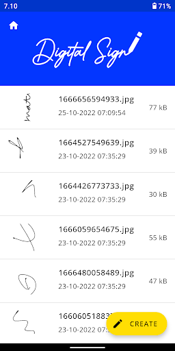 Android application Tanda Tangan Digital screenshort