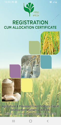 Android application APEDA RCAC for Basmati Rice screenshort
