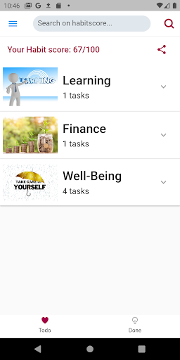 Android application Habit Score screenshort