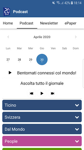Android application my20minuti screenshort