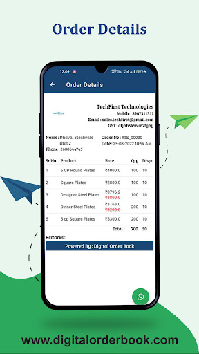Digital Order Book Screen 2