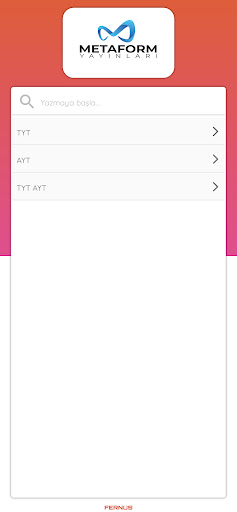 Android application Metaform Yayınları Video Çözüm screenshort