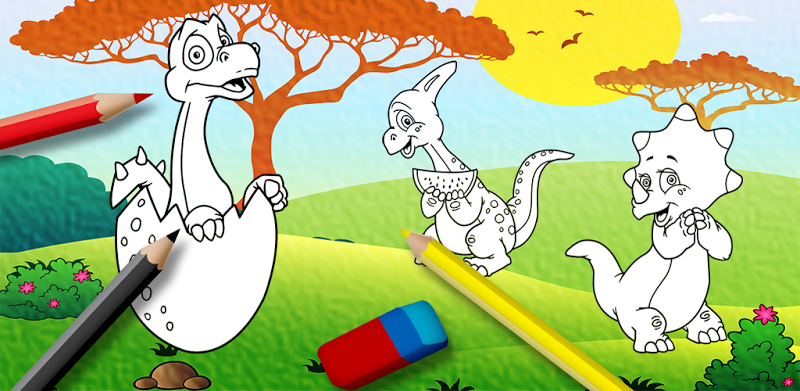 Динозавры книжка раскраска - игра для детей
