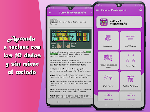 Android application Curso de Mecanografía screenshort