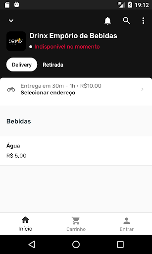 Android application Drinx Empório de Bebidas screenshort