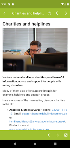 Screenshot of Eating Disorder Support