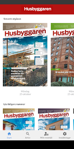 Android application Tidningen Husbyggaren screenshort