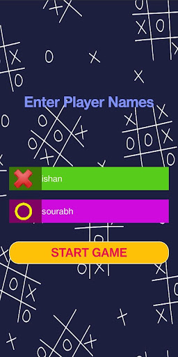 Android application TIC TAC TOE screenshort