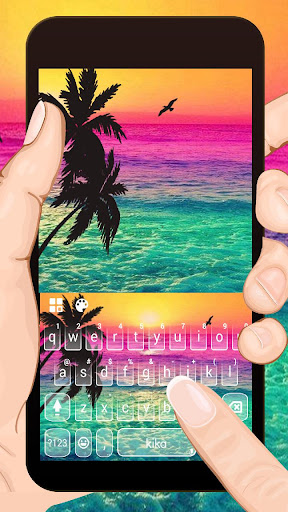 Android application Holiday Coconut Sunset Keyboar screenshort
